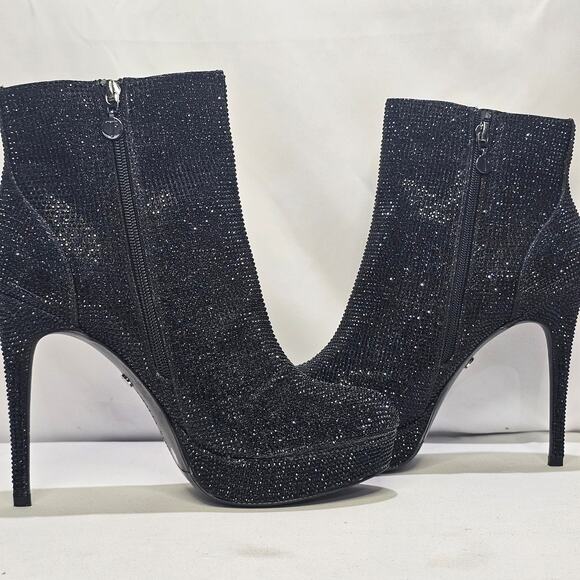 Thalia Sodi Women's Chiara Platform Dress Booties Size 8.5 Black Glitter NWT - Picture 2 of 8